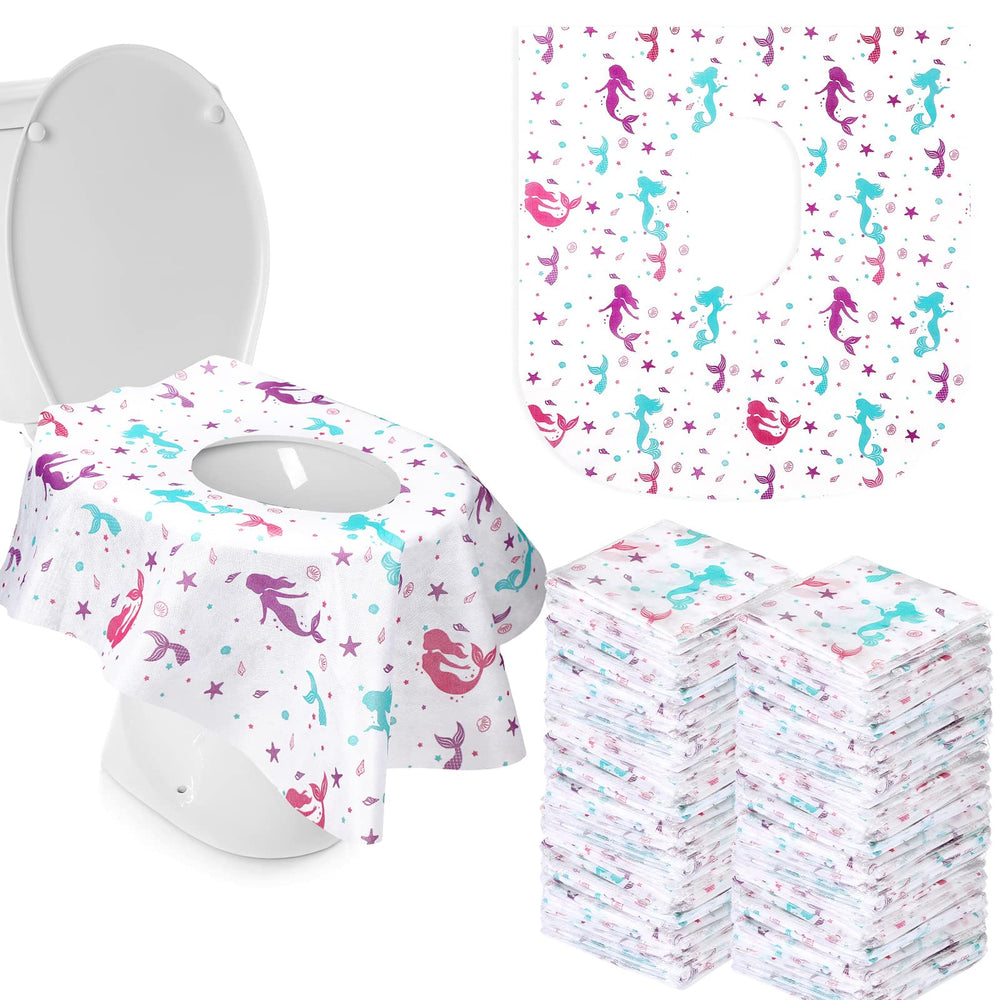 Kosiz Mermaid toilet seat covers pack provides hygienic travel protection in public restrooms.