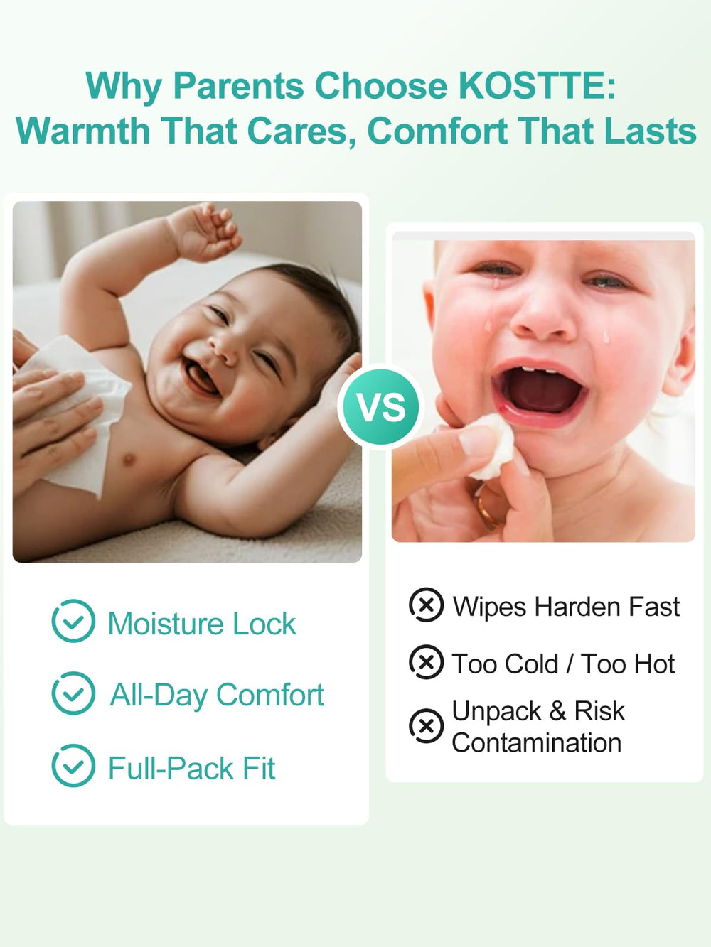 KOSTTE Wipes Warmer BPA-free, hypoallergenic build for safety