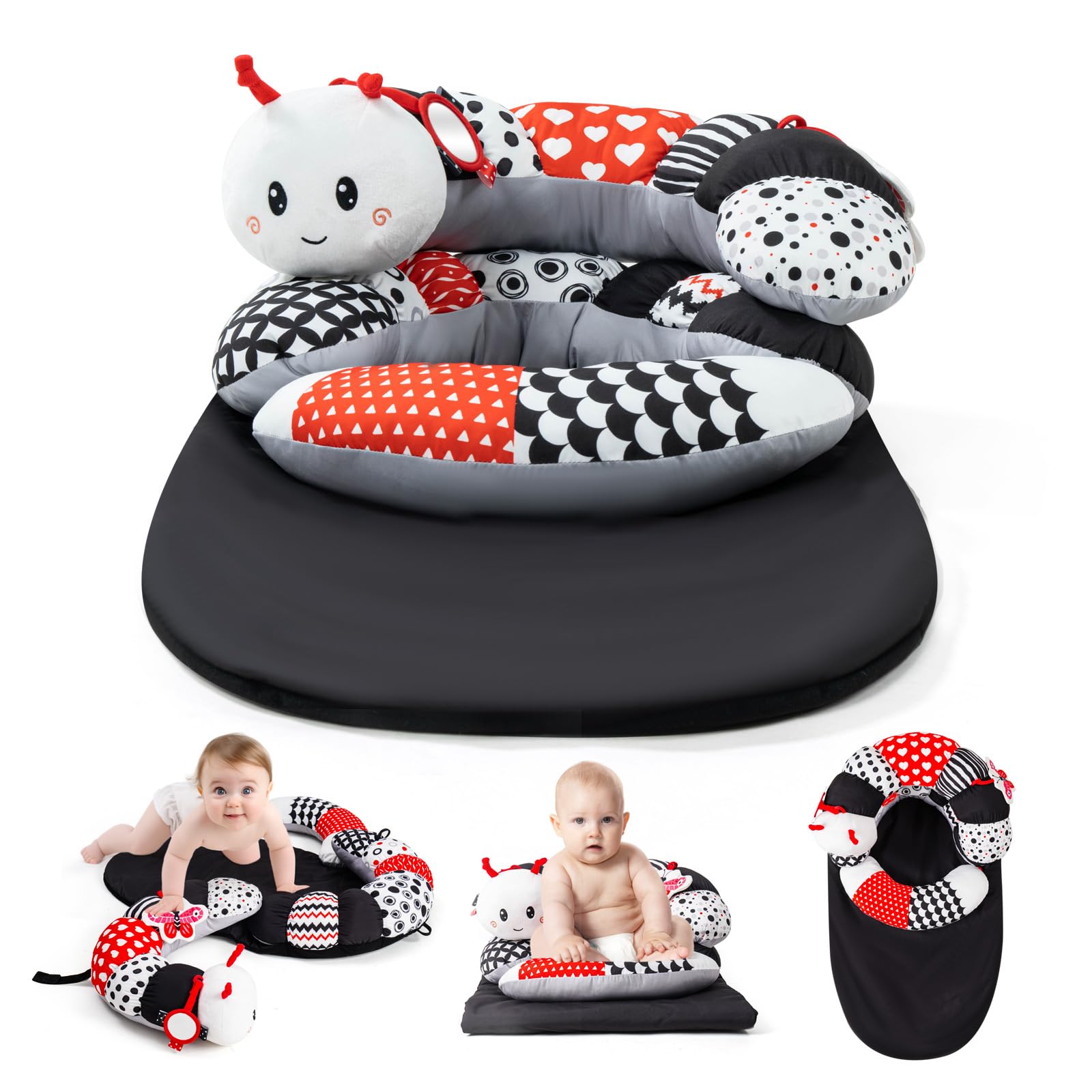 Koty Tummy Time Caterpillar Mat engages newborns with sensory play during tummy time