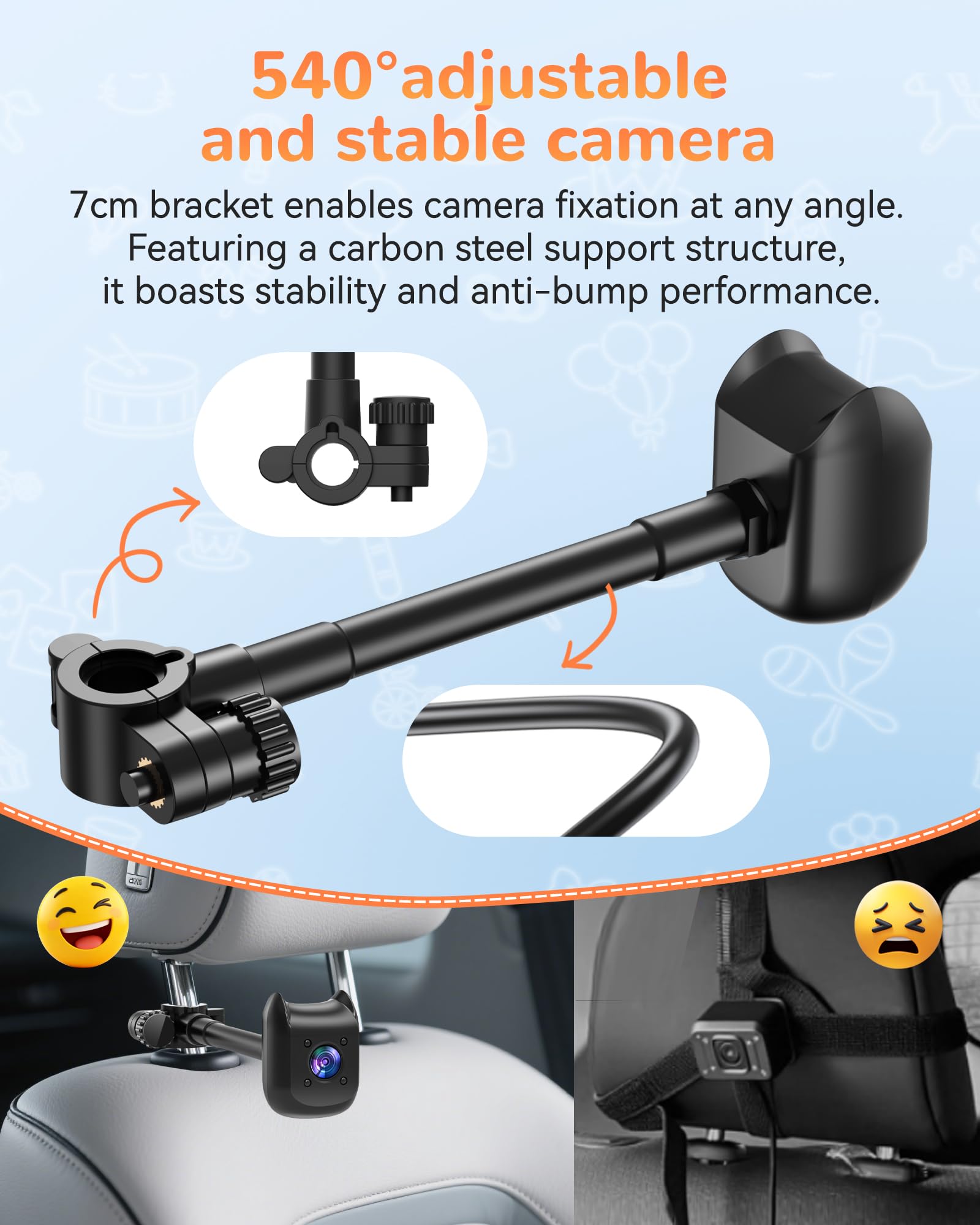 KOUENOM little-ears design offers a friendly focal point for child.