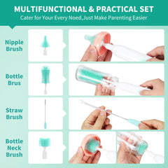 Koumolar all-in-one toolset cleans bottles, nipples, and straws for efficient feeding cleanup.