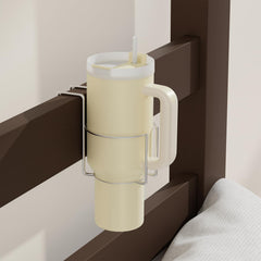 KOXHERO bed cup holder closeup shows a sturdy 4in cradle for drinks.