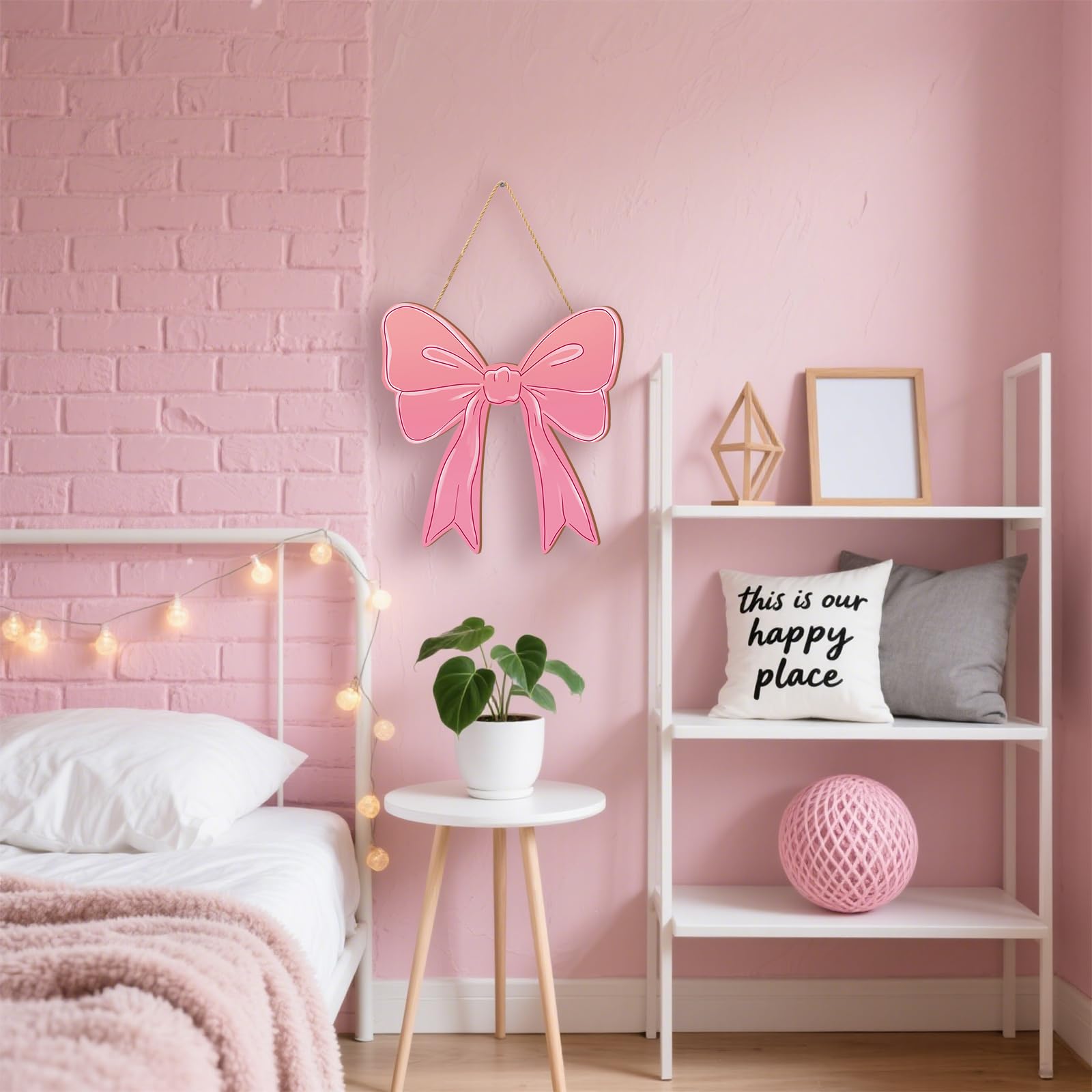 KOYILTD girls room decor pink bow adds charming focal point