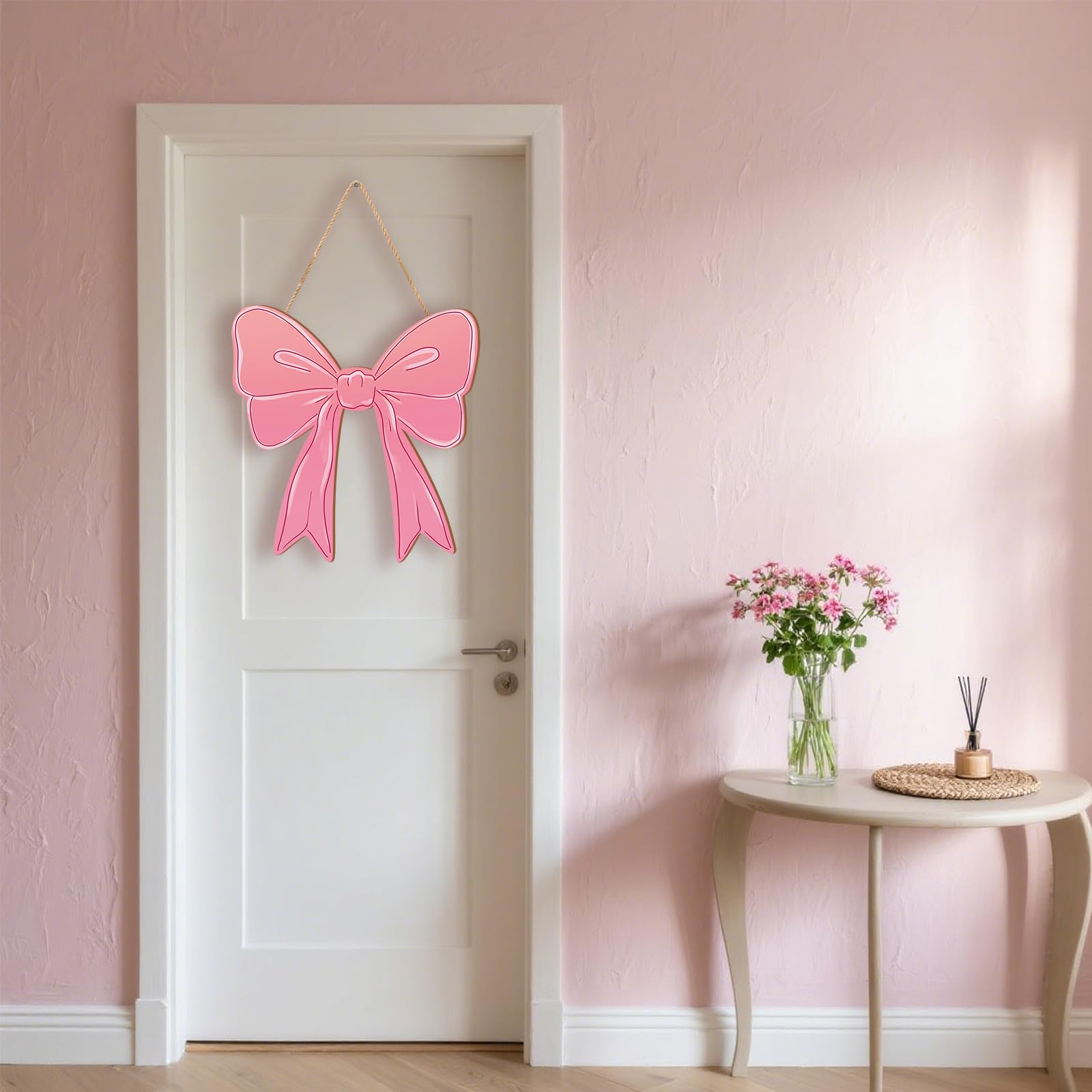 KOYILTD nursery wall decor pink bow sign for gentle decor