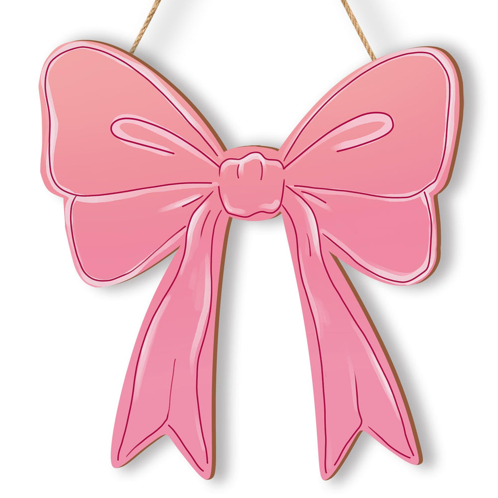 KOYILTD pink bow decor sign wooden hanging enhances cozy pink room ambiance