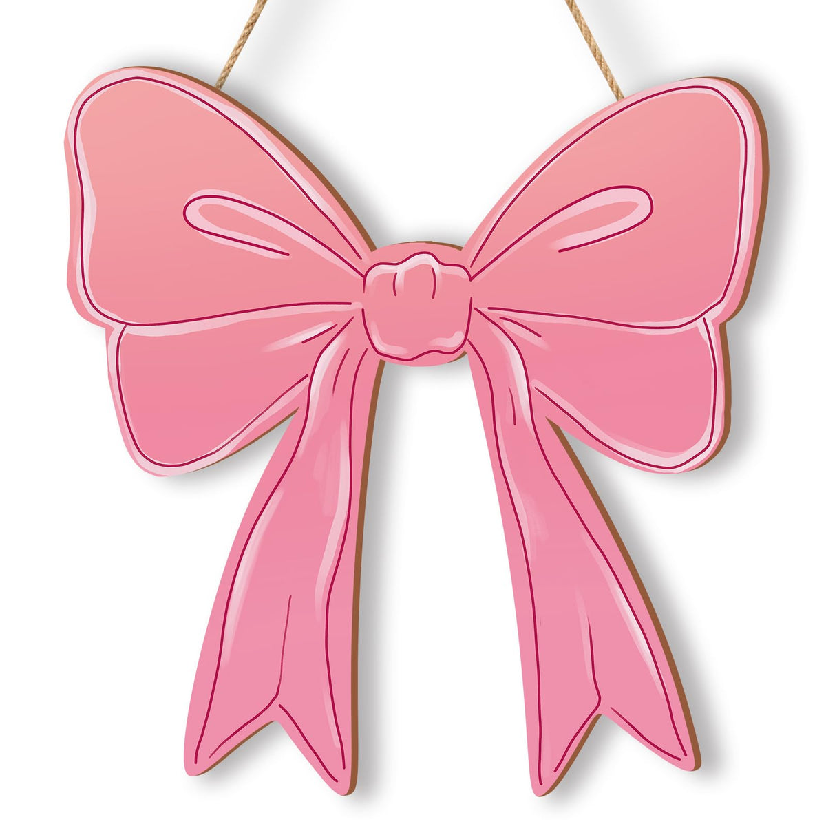 KOYILTD pink bow decor sign wooden hanging enhances cozy pink room ambiance