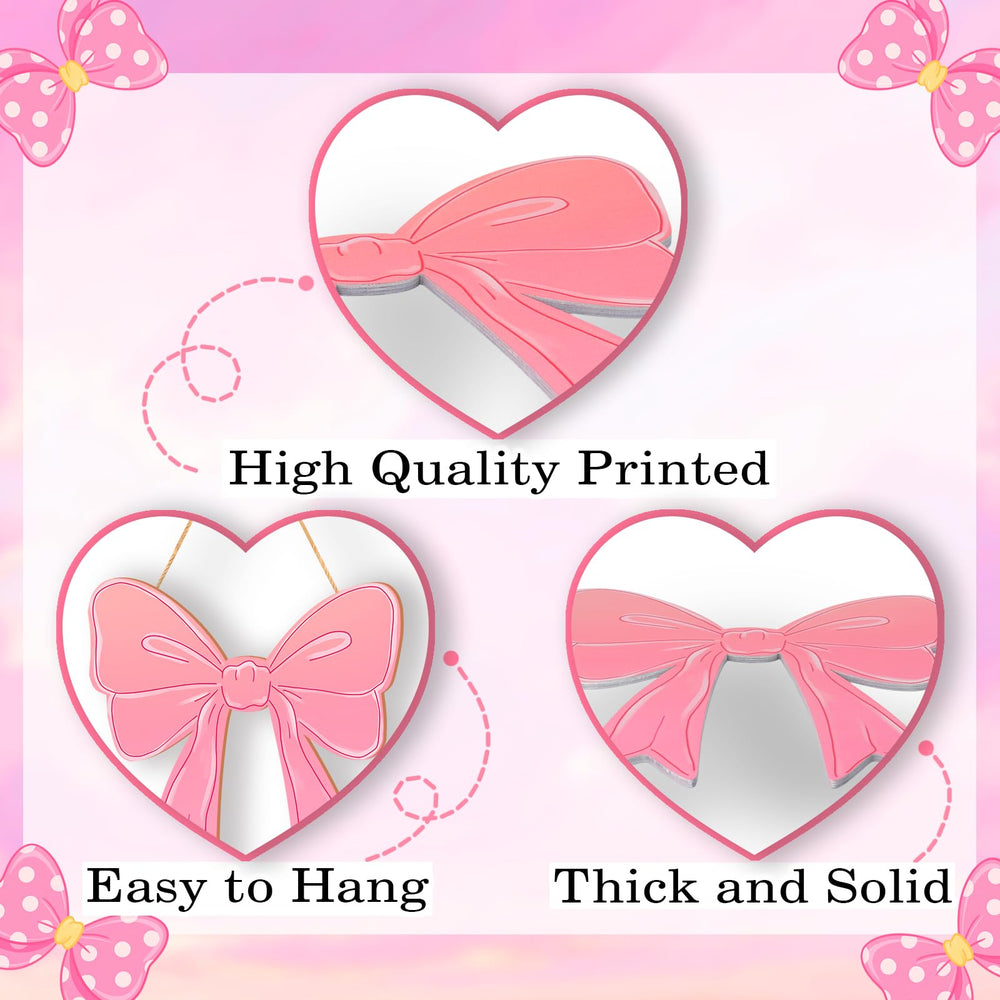 KOYILTD preppy room decor pink bow sign suits stylish desks or shelves