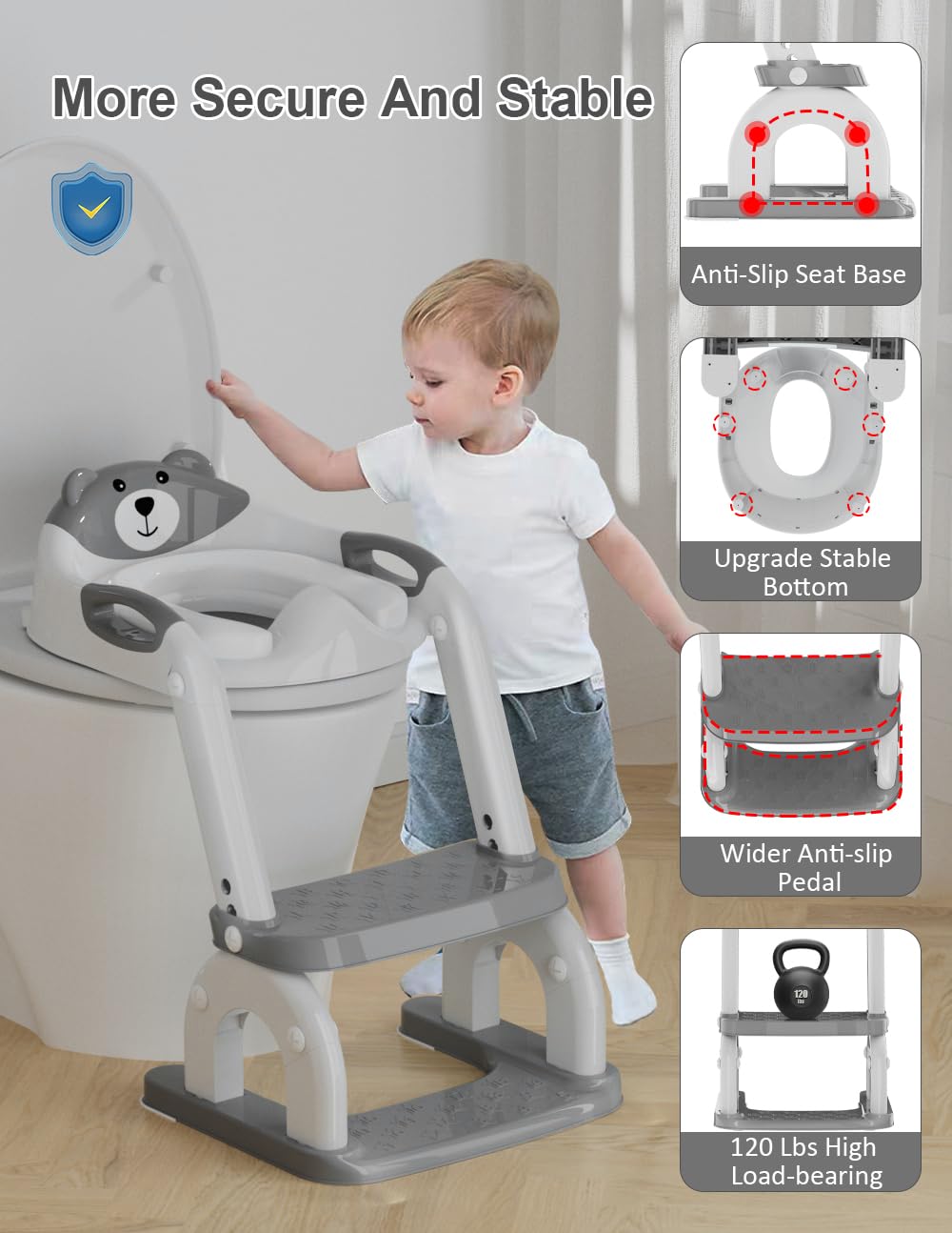 Koyosnier potty seat folded design illustrates space-saving portability.