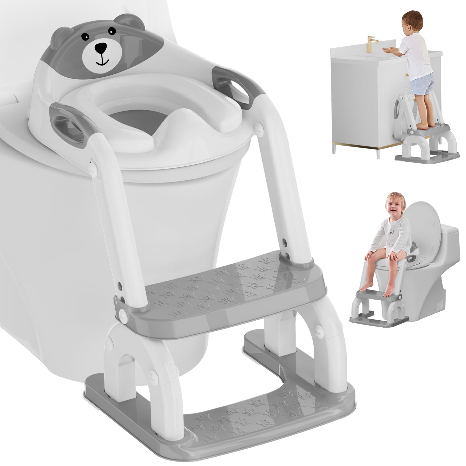 Koyosnier potty seat front view highlights sturdy arch for stability.
