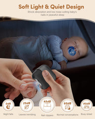 KoziHarmni low-speed mode for gentle baby nail care.