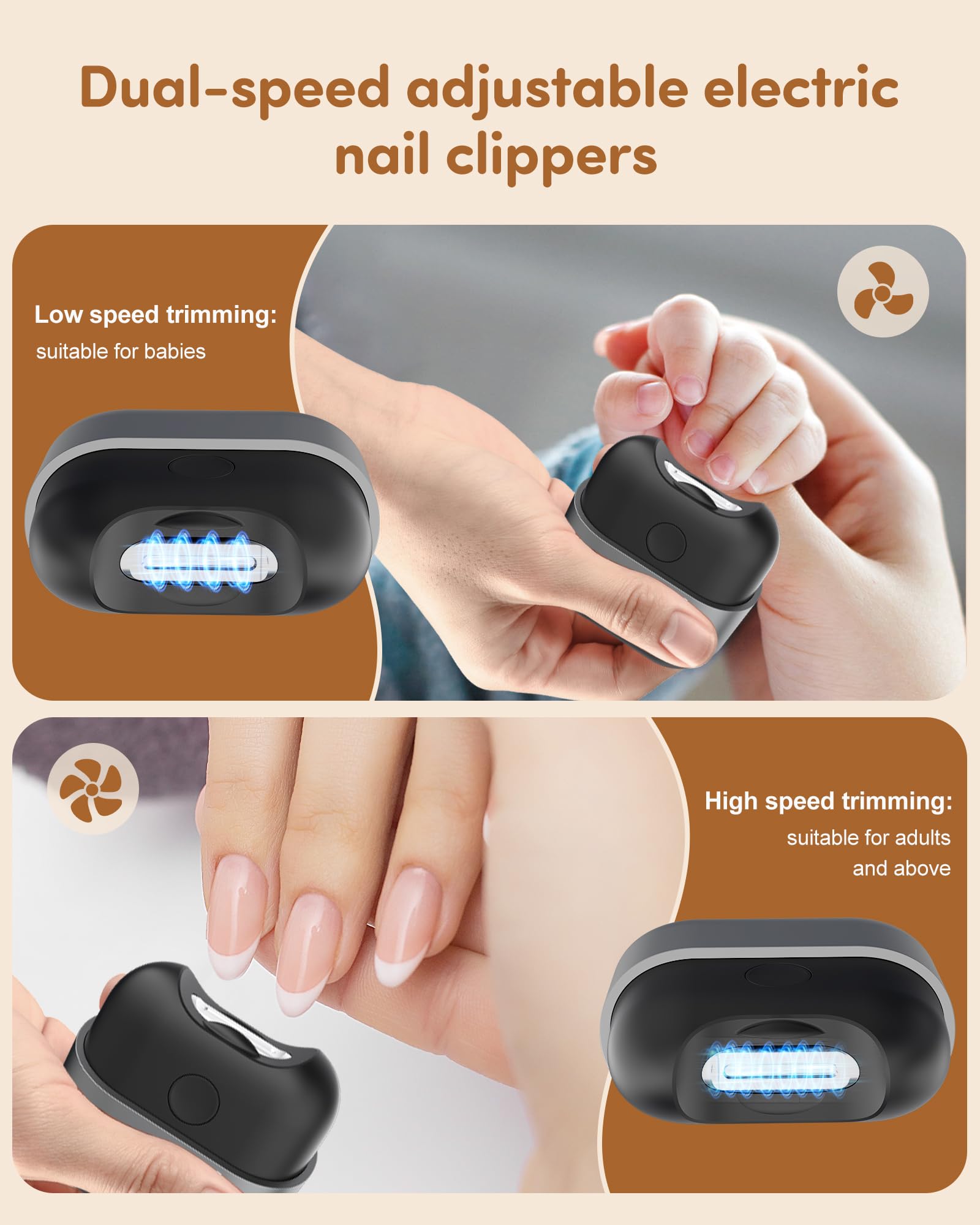 KoziHarmni built-in storage clips away nail shavings.