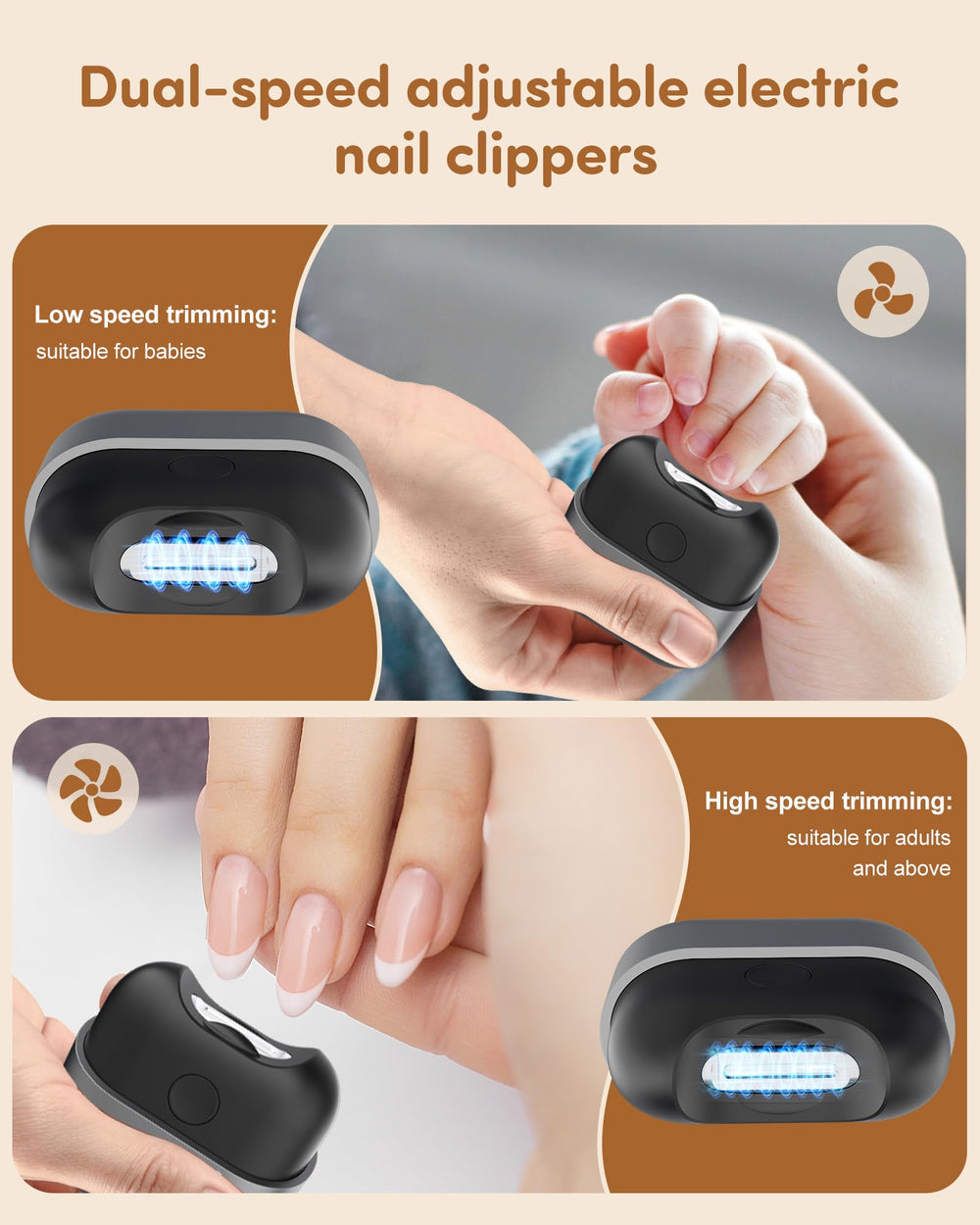 KoziHarmni built-in storage clips away nail shavings.