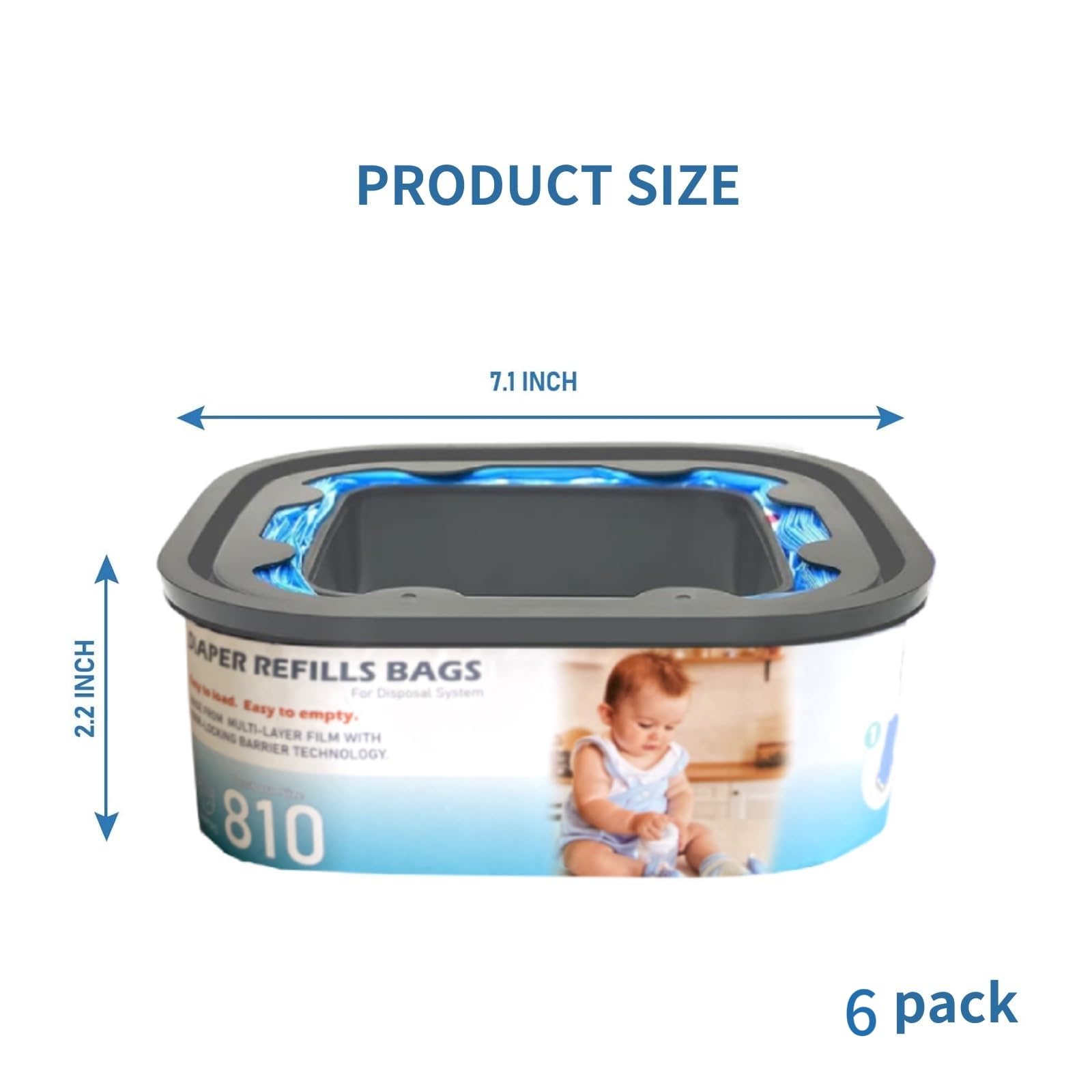 KPPTYTY jumbo square refill durable and leak-proof for mess-free disposal.