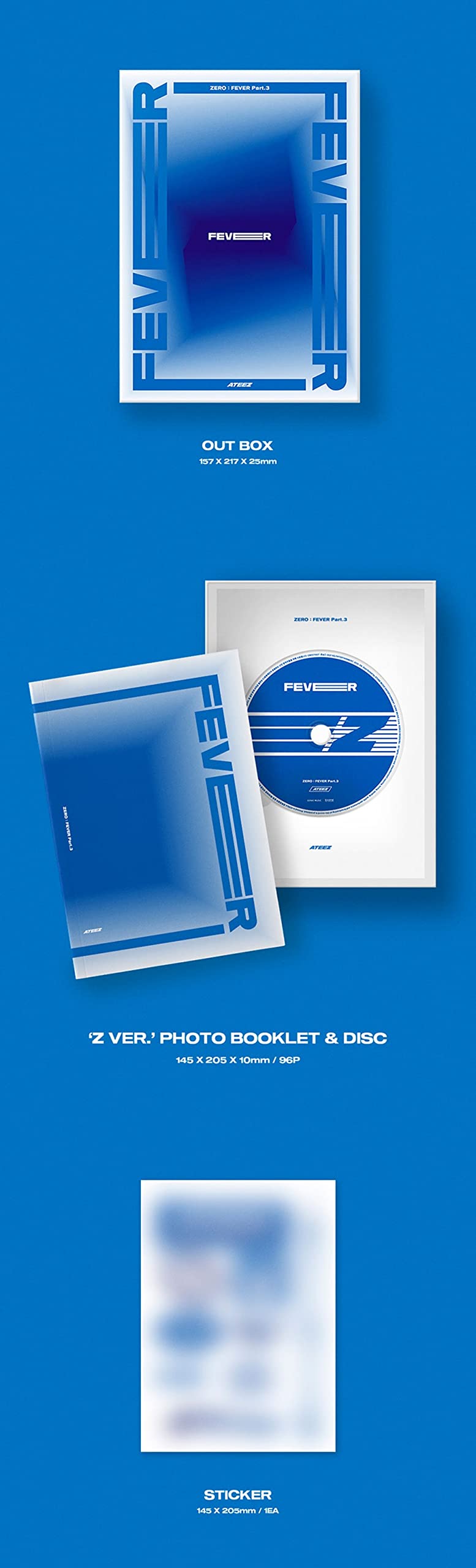 KQ Ent ATEEZ ZERO: FEVER Part3 z-ver packaging visual for display and gifting.