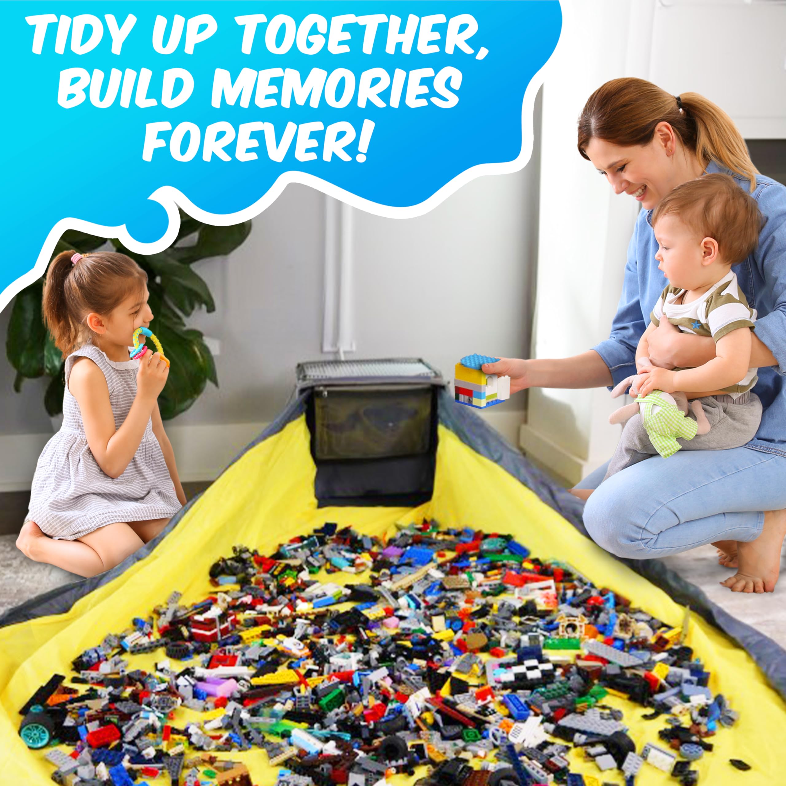 Kreative Kollector BrickCaddy on a cube shelf keeps play neatly stored