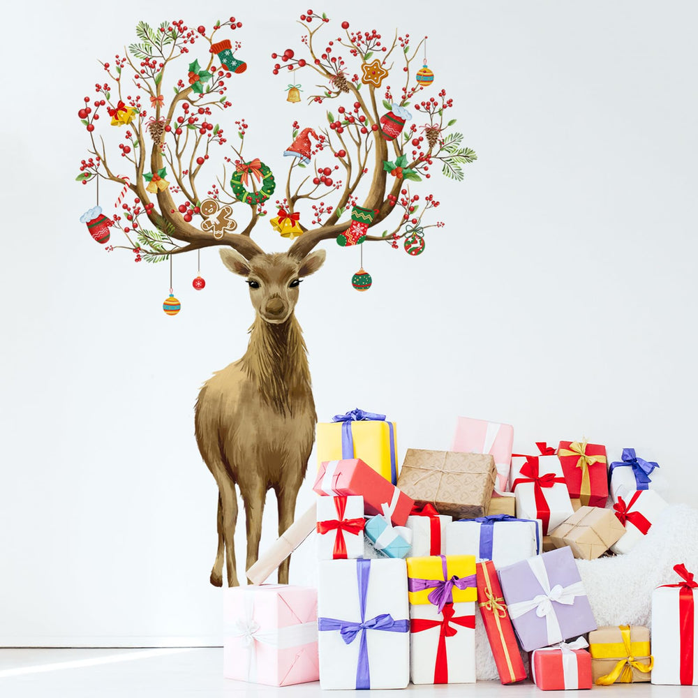 Kreleurs plaid Xmas tree wall murals create a cozy centerpiece for any room.