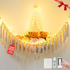Krislait stuffed animal hammock 55in corner fit demonstrates space-saving storage