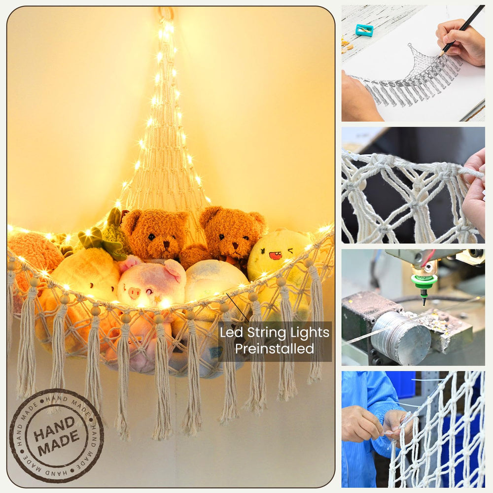 Krislait XXL hammock premium cotton macrame rope construction details.