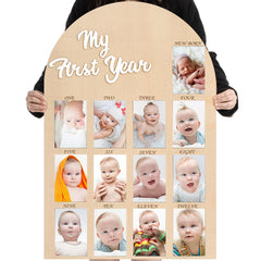 Kritkin My First Year Photo Board setup shows roomy 33x22 inch layout for monthly photos