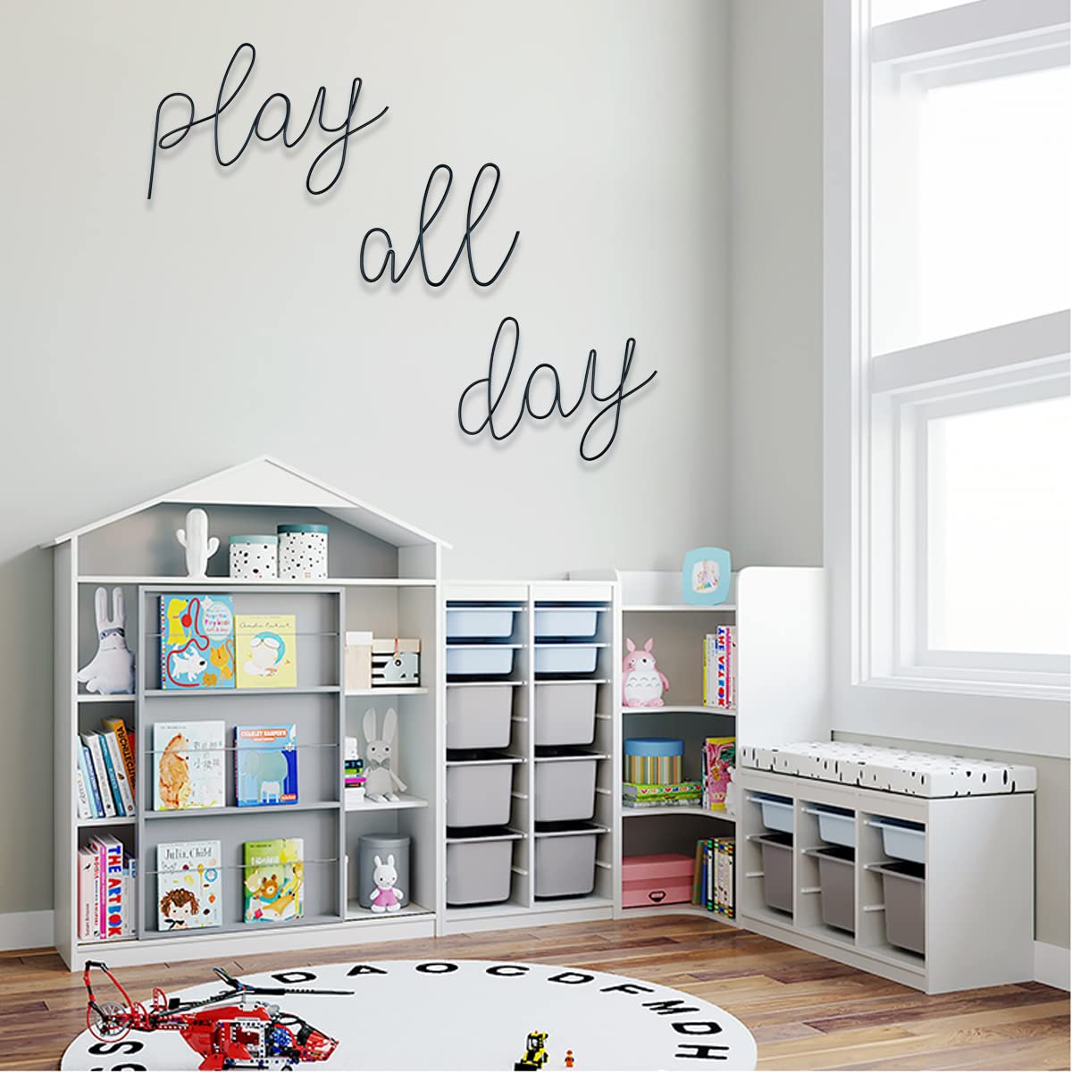 KRSHEMDE Kids bedroom wall art with metal wire letters delivers durable, low-odor charm.