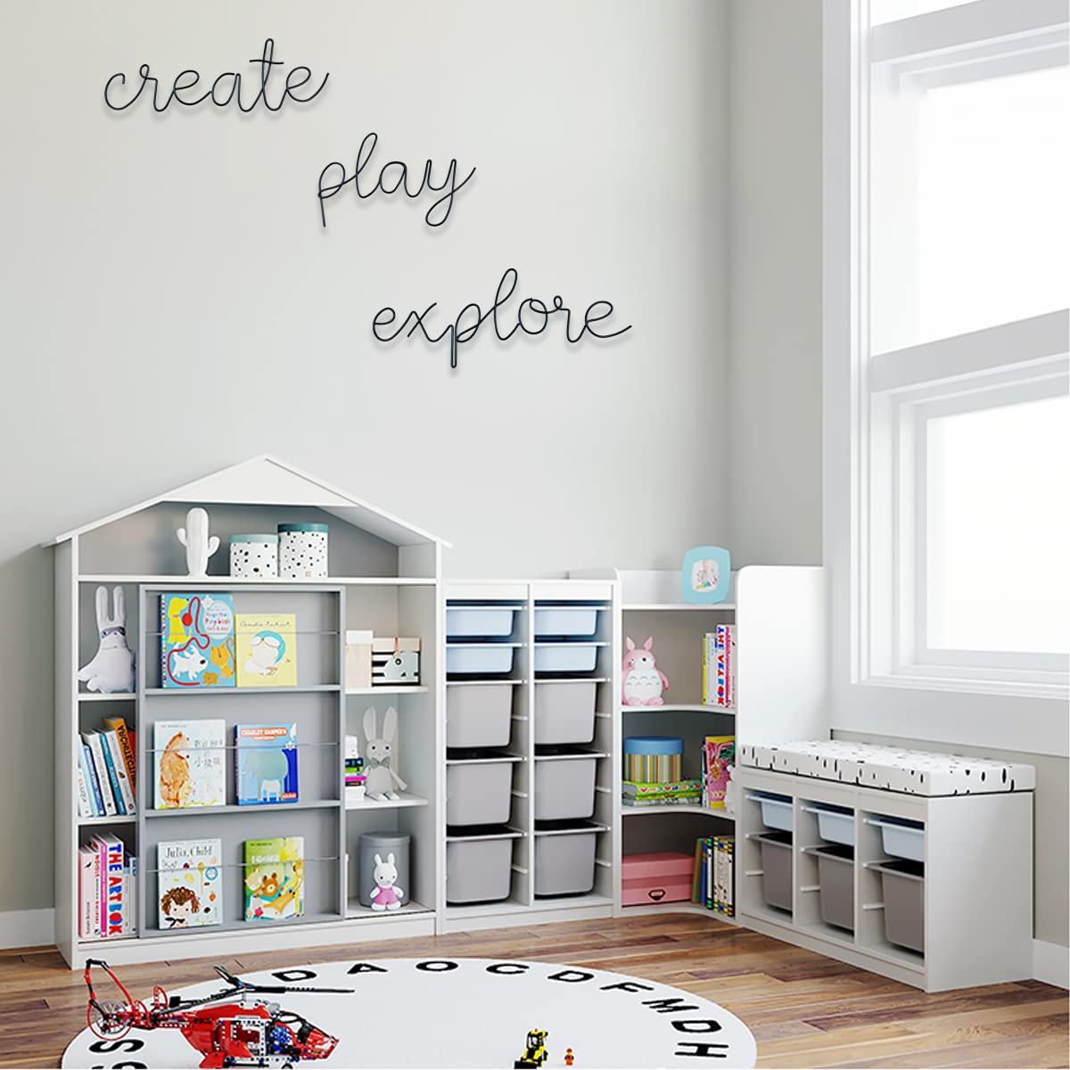 KRSHEMDE Nursery decor metal sign adds stylish bedside or shelf accent.