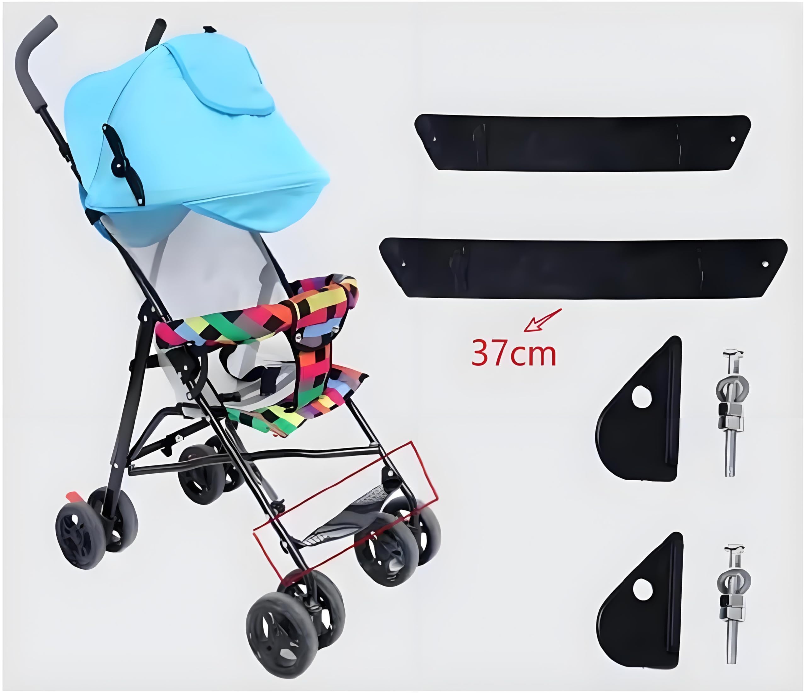 Kryoflare footrest with soft padding cushions feet on longer strolls.