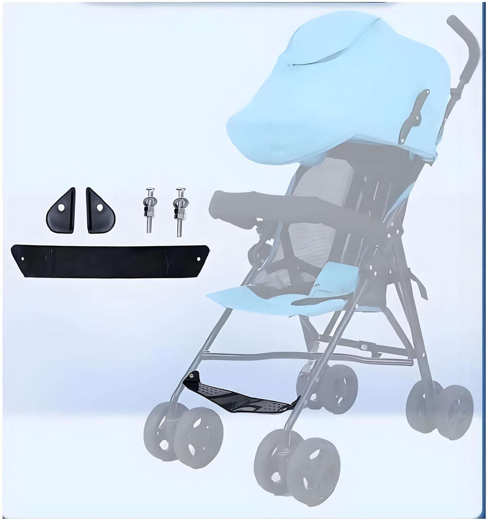 Kryoflare footrest offers universal compatibility with strollers and car seats.