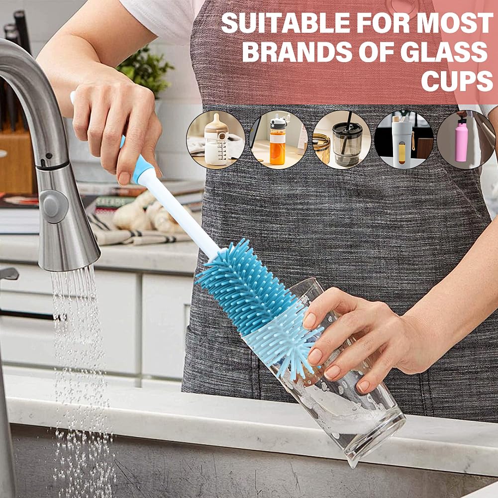 Kryslanix milk bottle brush designed for easy milk bottle cleanup.