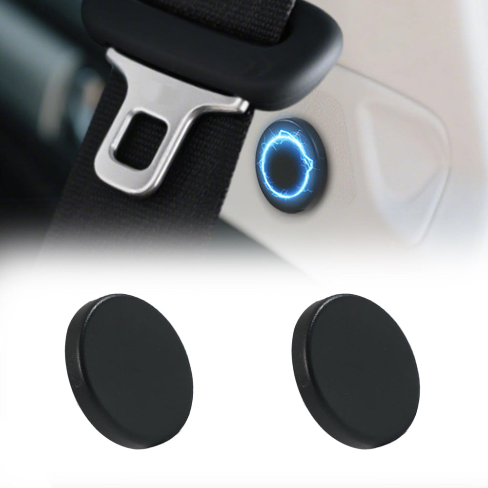 Krythonix magnetic seat belt clip in elegant black epoxy provides a secure buckle hold.
