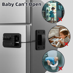 KRYVLEXA fridge lock adjustable straps highlight universal compatibility with various doors.