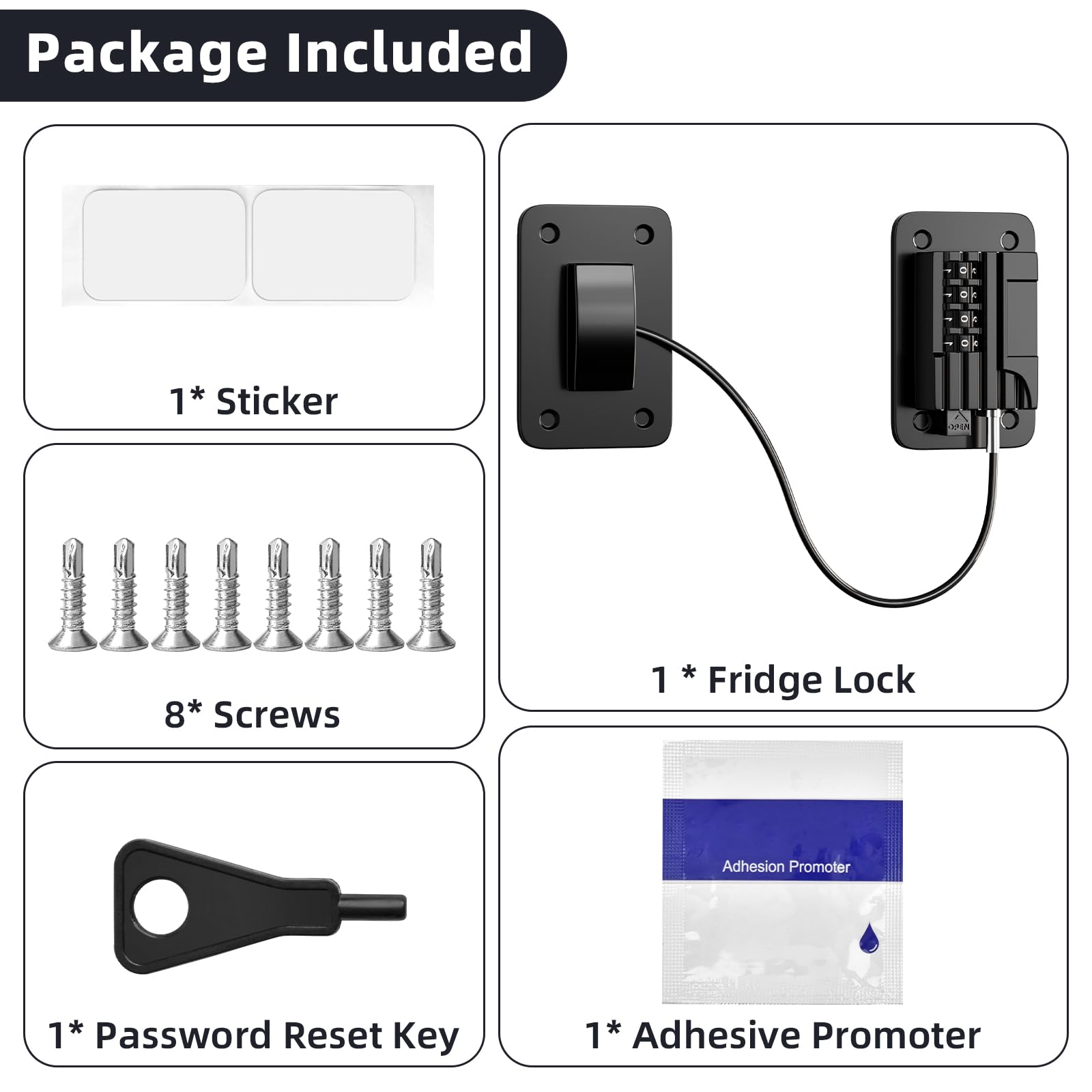 KRYVLEXA fridge lock reusable materials emphasize durable, repositionable design with residue-free removal.