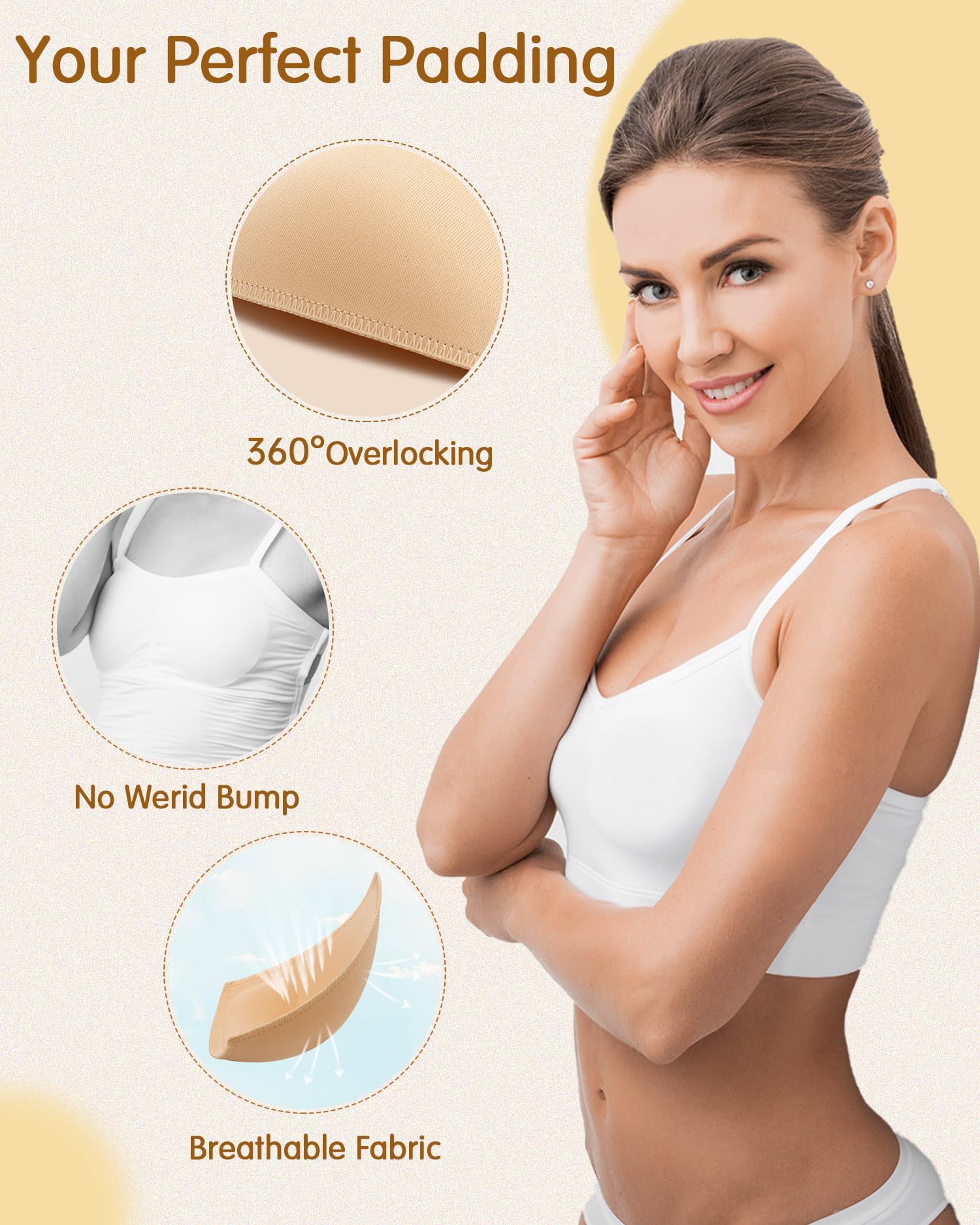 KSang padding for swimwear shows modesty under bikinis and swim tops.