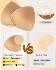 KSang bra pads inserts in-bra fit demonstrates stay-in-place support