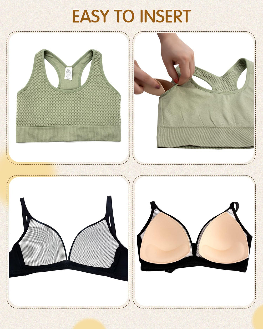 KSang bra pads inserts swimsuit replacement shows versatile wear under bikinis