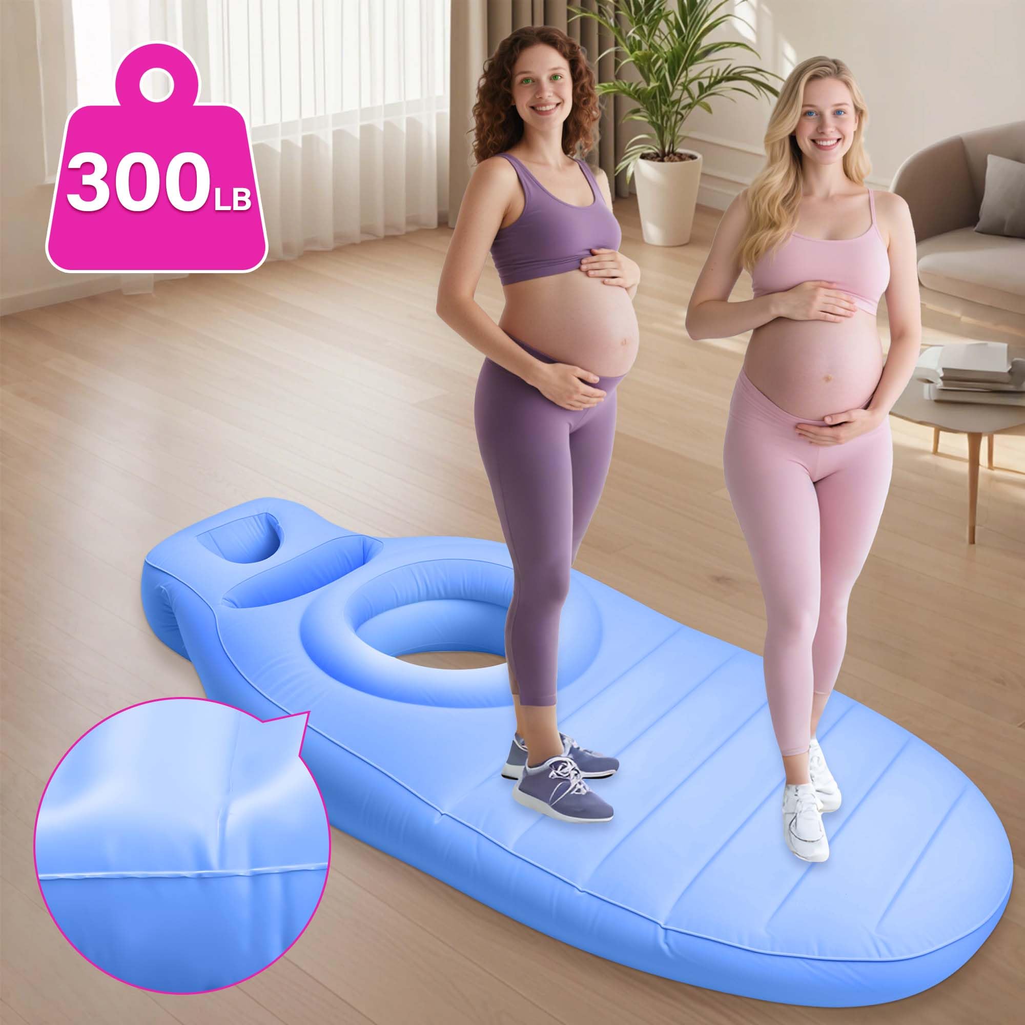 KSFJEU maternity support mat blue ideal for lounging and yoga.