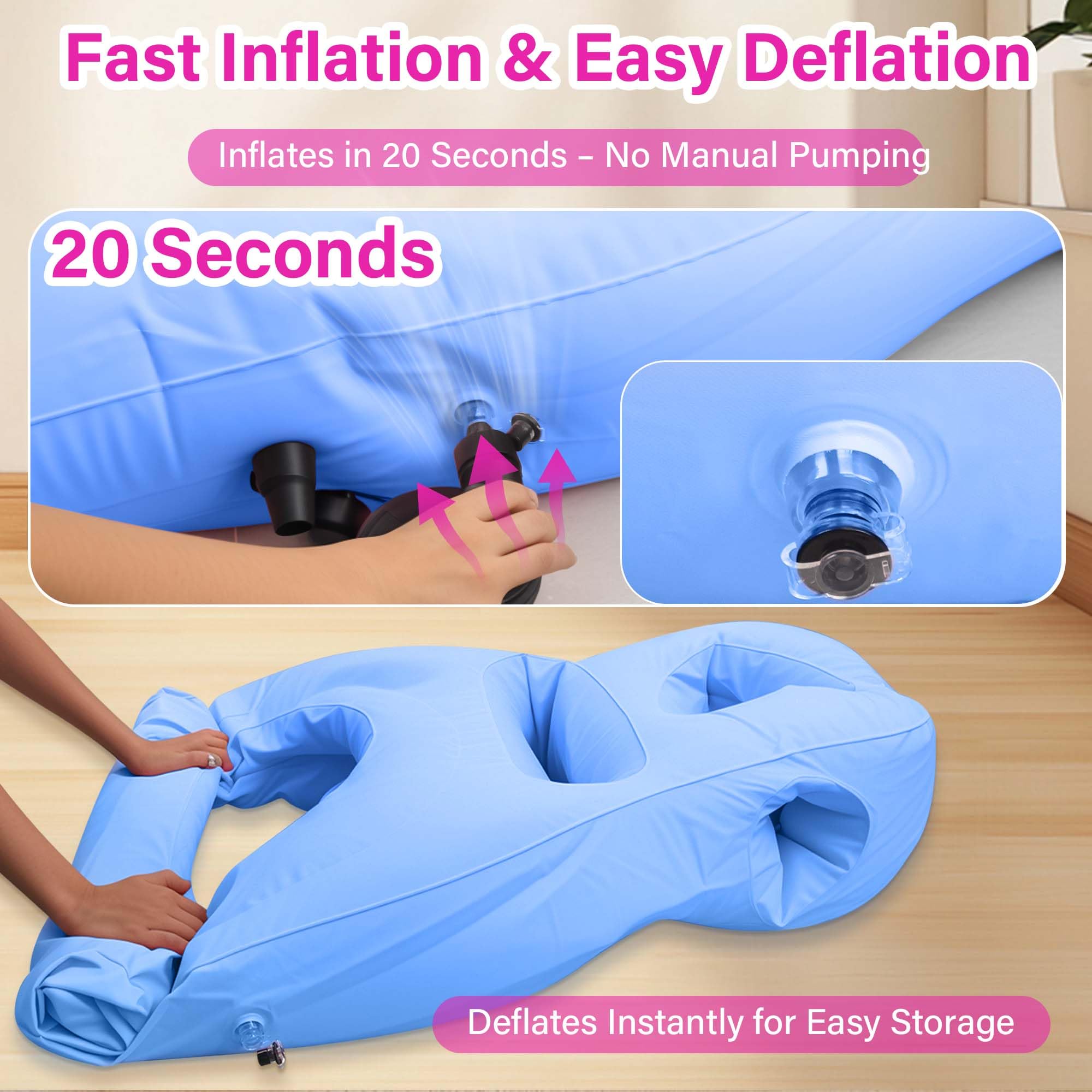 KSFJEU pregnancy pillow back pain blue helps spine and hip alignment.