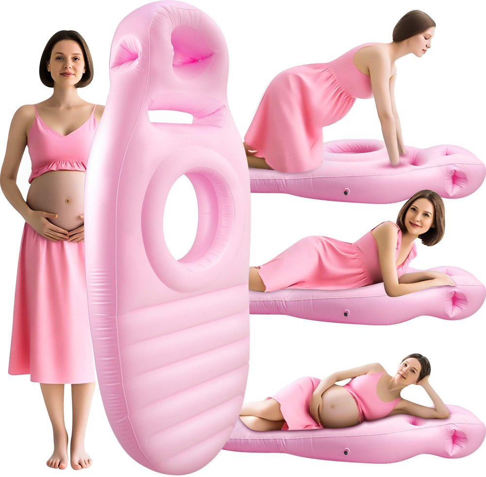 KSFJEU pregnancy pillow belly-hole left view supports comfortable prone rest.