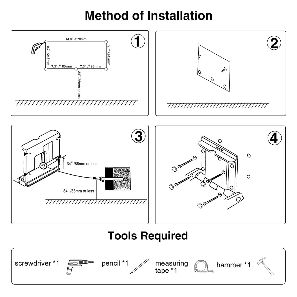 KSITEX installation accessories included for a simple, secure wall mounting.