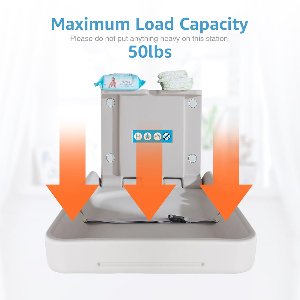 KSITEX changing table with paper towel holders for quick cleanup after changes.