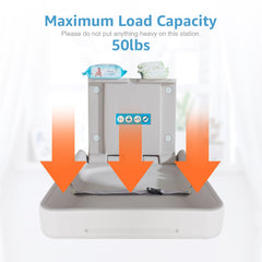 KSITEX changing table with paper towel holders for quick cleanup after changes.