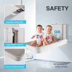 KSITEX baby changing table with side hooks keeps diapers and wipes within reach.