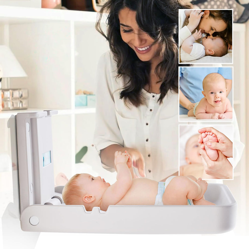 KSITEX changing station with silent-close cylinder for smooth operation during diaper changes.