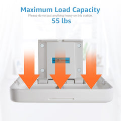 KSITEX changing table showing hooks and paper towel holders for quick changes.