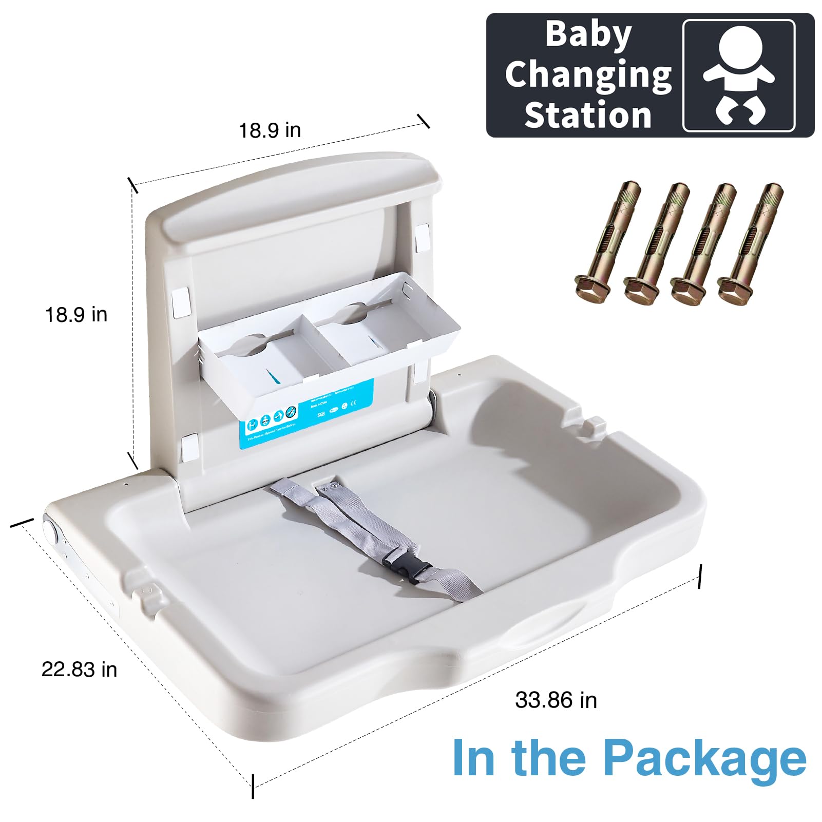 KSITEX side-hooks-diaper-holders keep diapers within reach during a quick change.