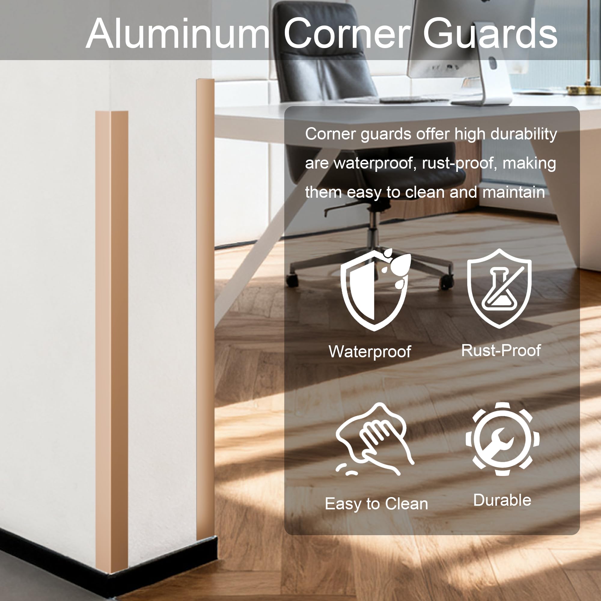 KTINITK aluminum corner protector being peeled for easy self-adhesive installation