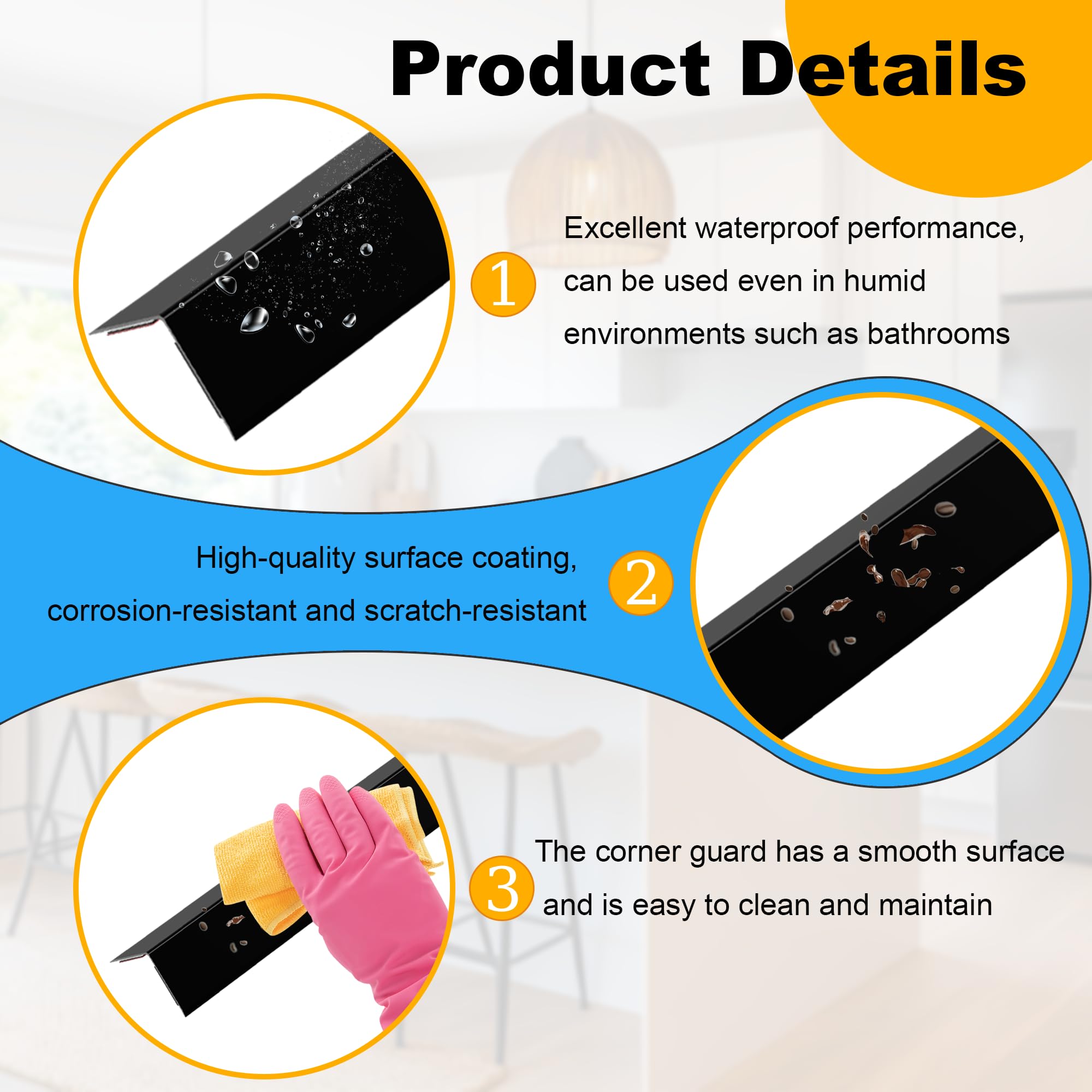 KTINITK corner protector grey 48in guards walls with scratch-resistant finish.