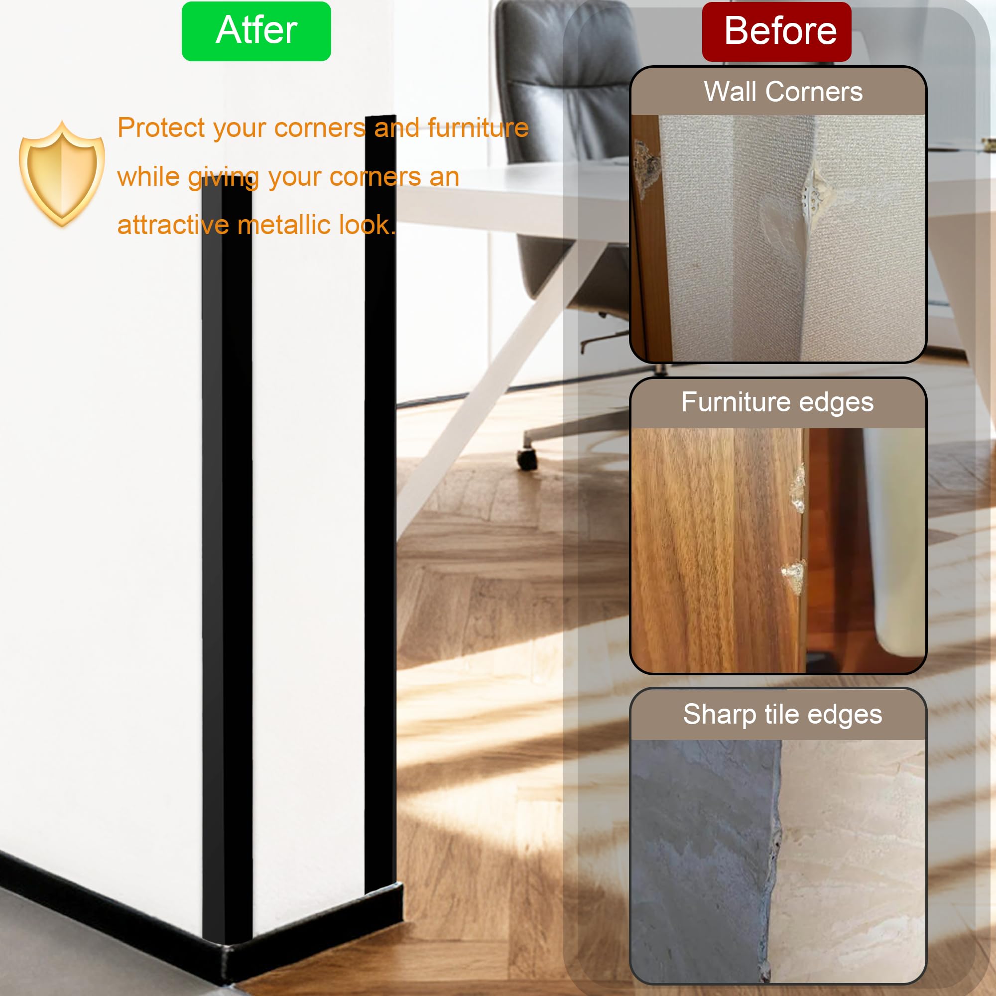 KTINITK metal edge protector keeps wall corners safe in busy kitchens.