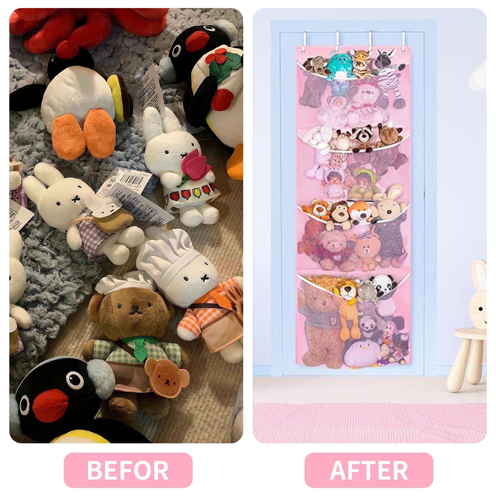 Kuaile nursery room organization for stuffed animals with vertical storage