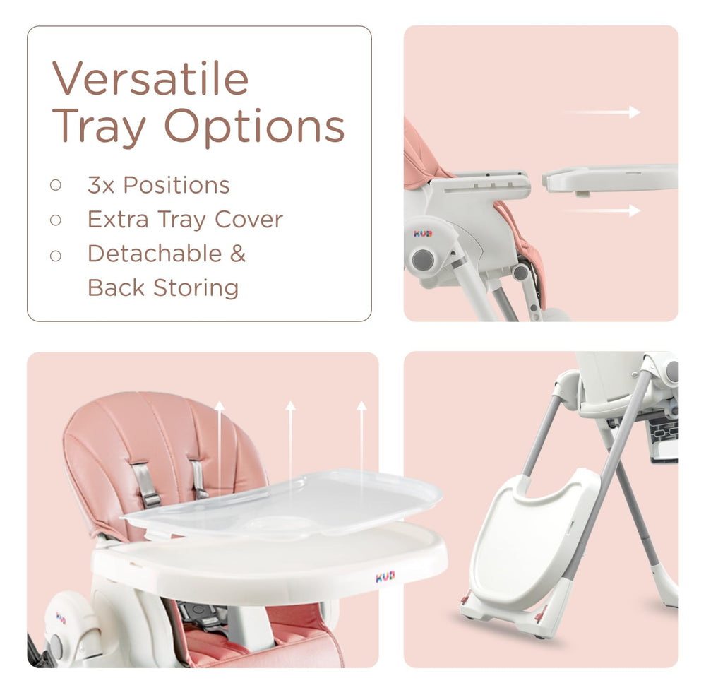 KÜB 3-in-1 foldable high chair adjustable height for growing children.