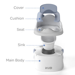 KUB 3-in-1 potty trainer step stool blue helps toddlers reach sinks confidently.